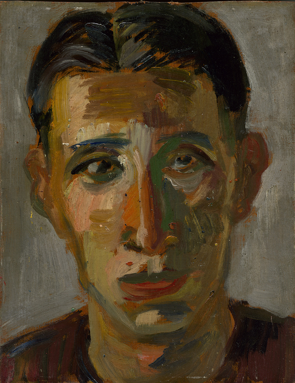 陳植棋《自畫像》，1925-1930，27x21cm，油彩、木板。家屬收藏。